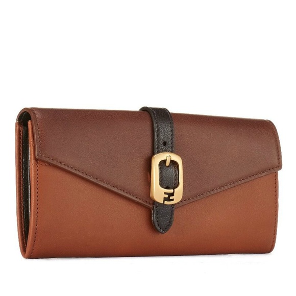 FENDI Handbags - FENDI BROWN LEATHER CHAMELEON CONTINENTAL WALLET